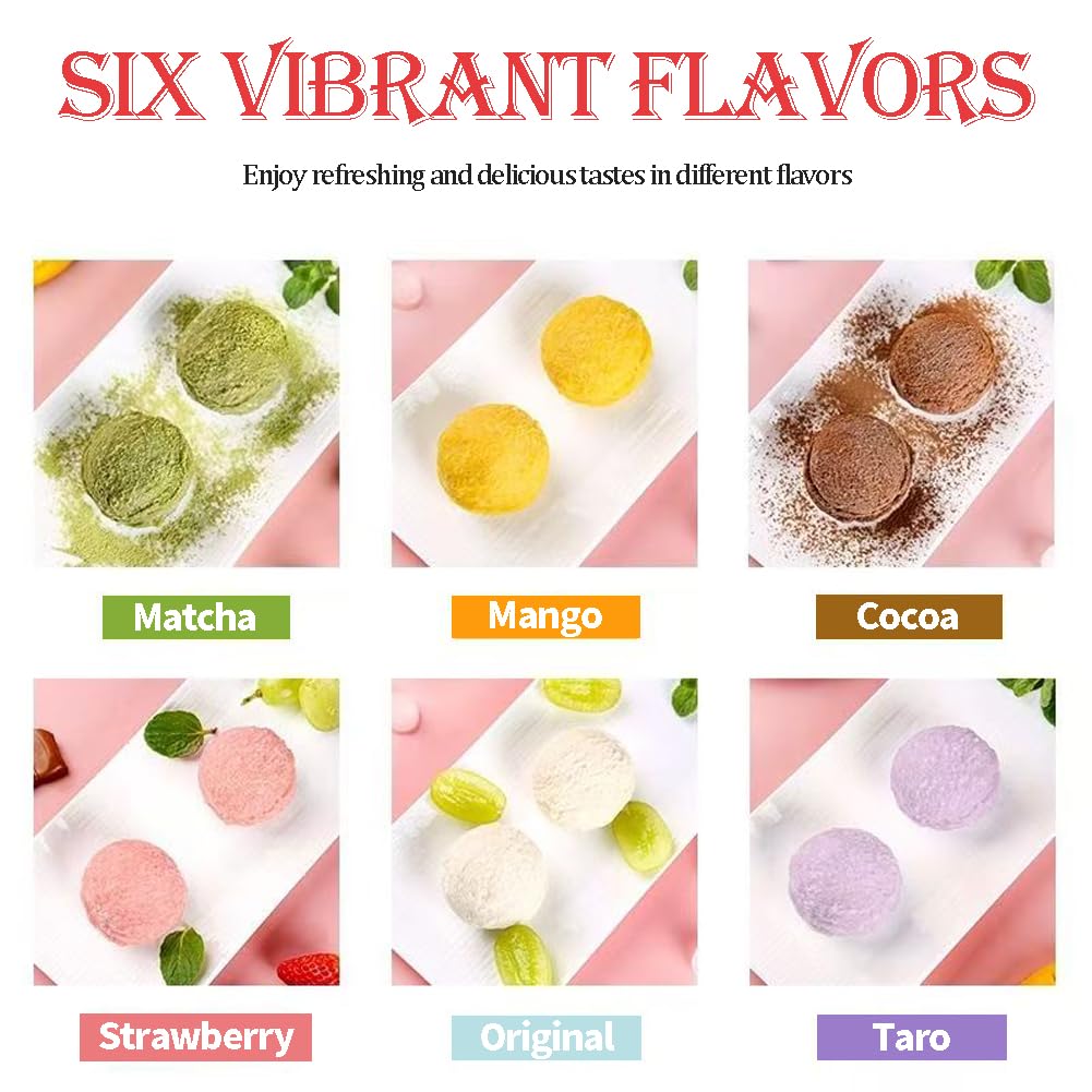 DAMAICHUHAI Préparation pour Glace, Poudre pour Crème Glacée Maison - Kit de 6 Sachets de 100g avec 6 Saveurs Variées (Chocolat, Fraise, Matcha, Taro, Vanille, Cacao) - Idée Cadeau, Facile et Rapide