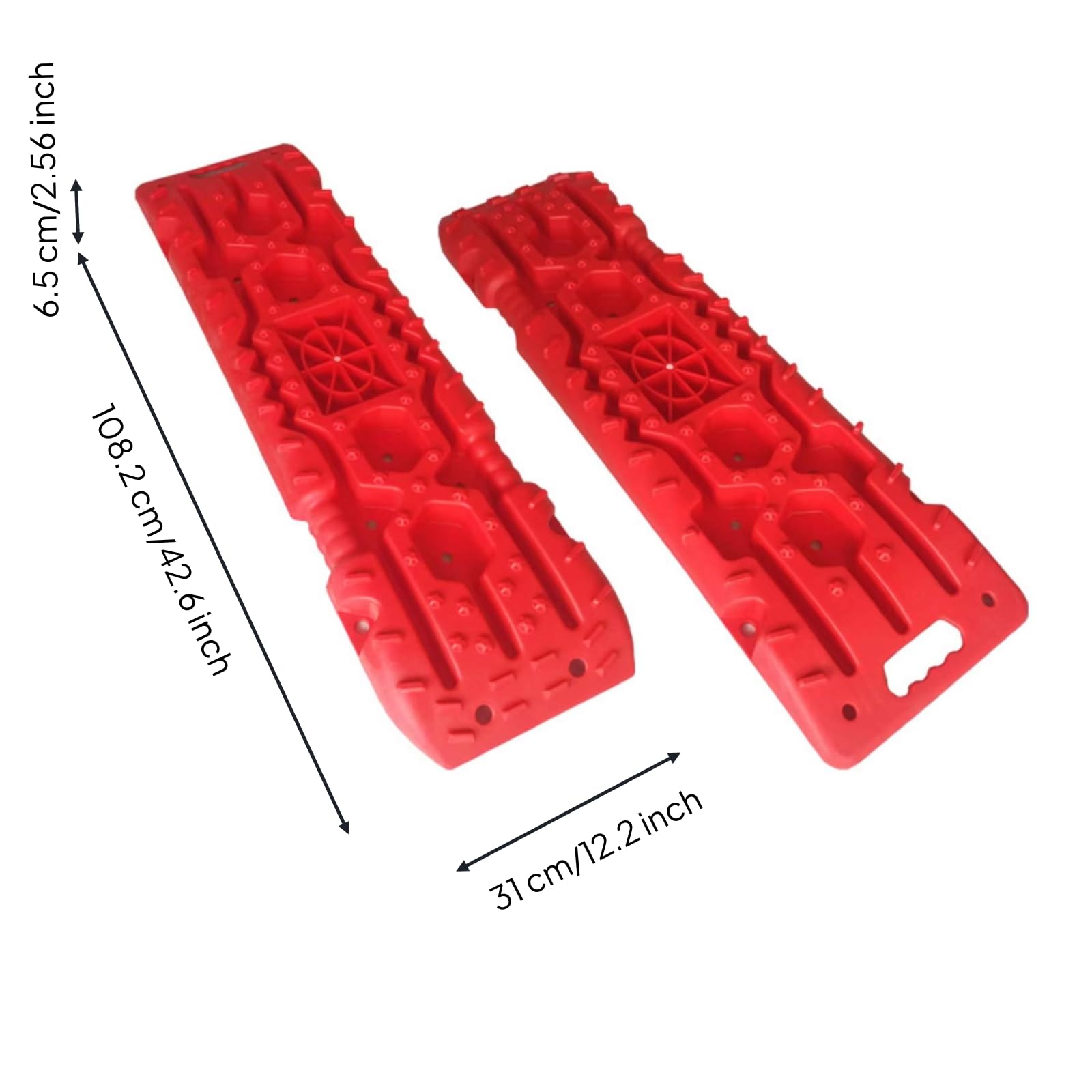 Gralara 2 Pieces Tavole Trazione Veicolo Canali Incassati Tavole Antiscivolo Recupero Plastica Stampata Accessori Auto per Neve