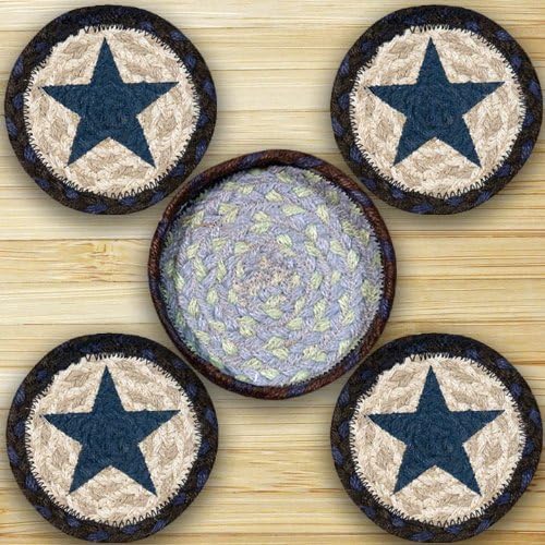 Earth Rugs 29-CB312BS Coaster Set, 5", Black