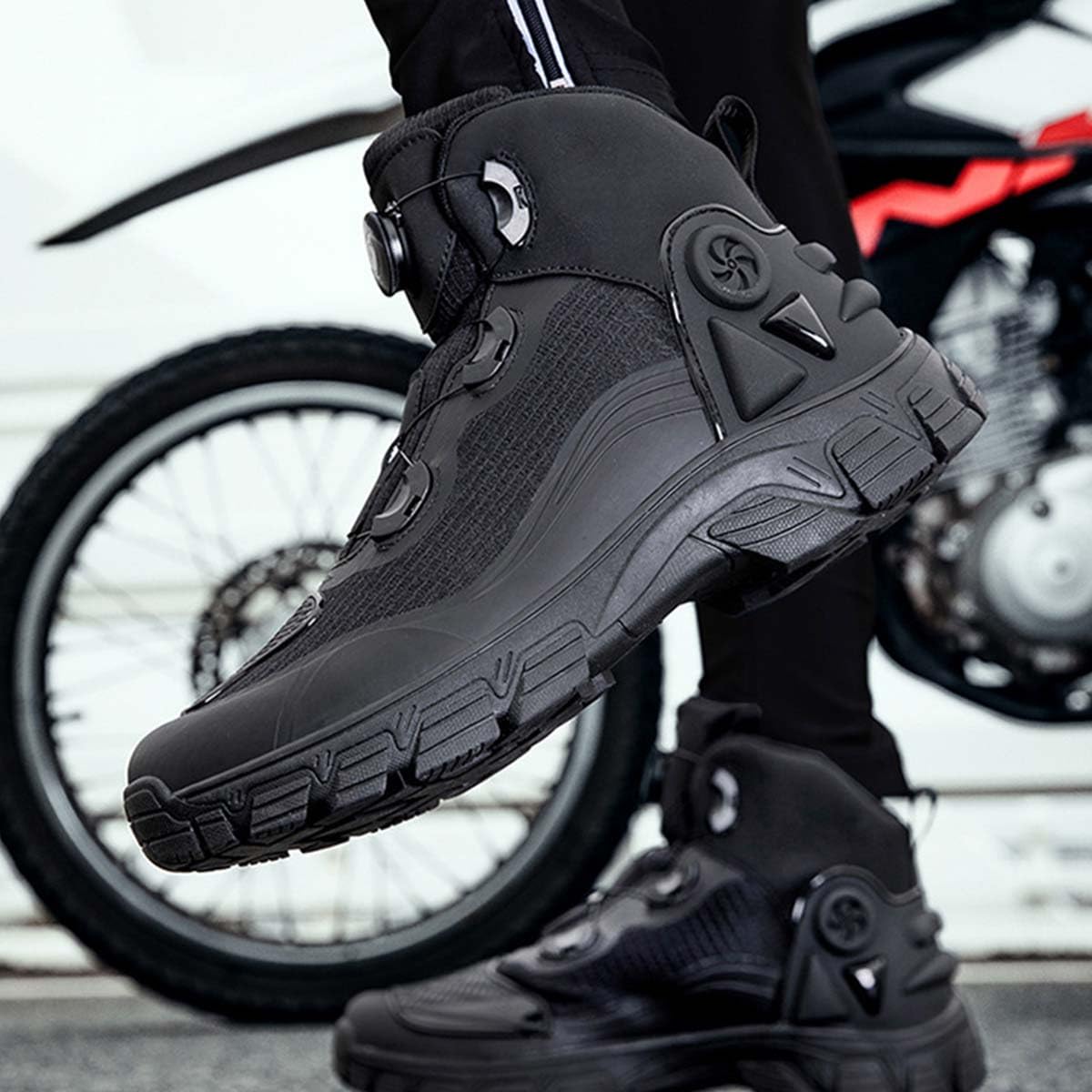 Scarpe da Moto per Uomo e Donna Stivali Motociclisti Resistenti e Comode Scarpe da Equitazione Stradale con Supporto alla Caviglia