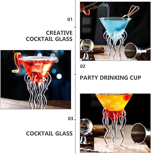 Miniatura 5 de DOITOOL Copas de vino de cristal para cóctel de pulpo, vasos de vino, copas de vino, copas de bar, vasos para whisky, hogar, fiesta, banquete, boda,