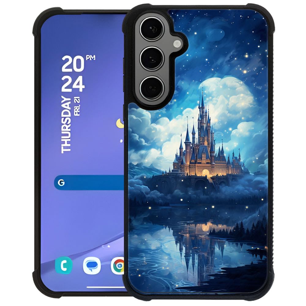 CARLOCA Case for Samsung Galaxy S25 Plus S24 Plus,Blue Castle for Men Woman Boy Girl,Anti-Scratch Soft TPU Design Shockproof Unique Pattern Design