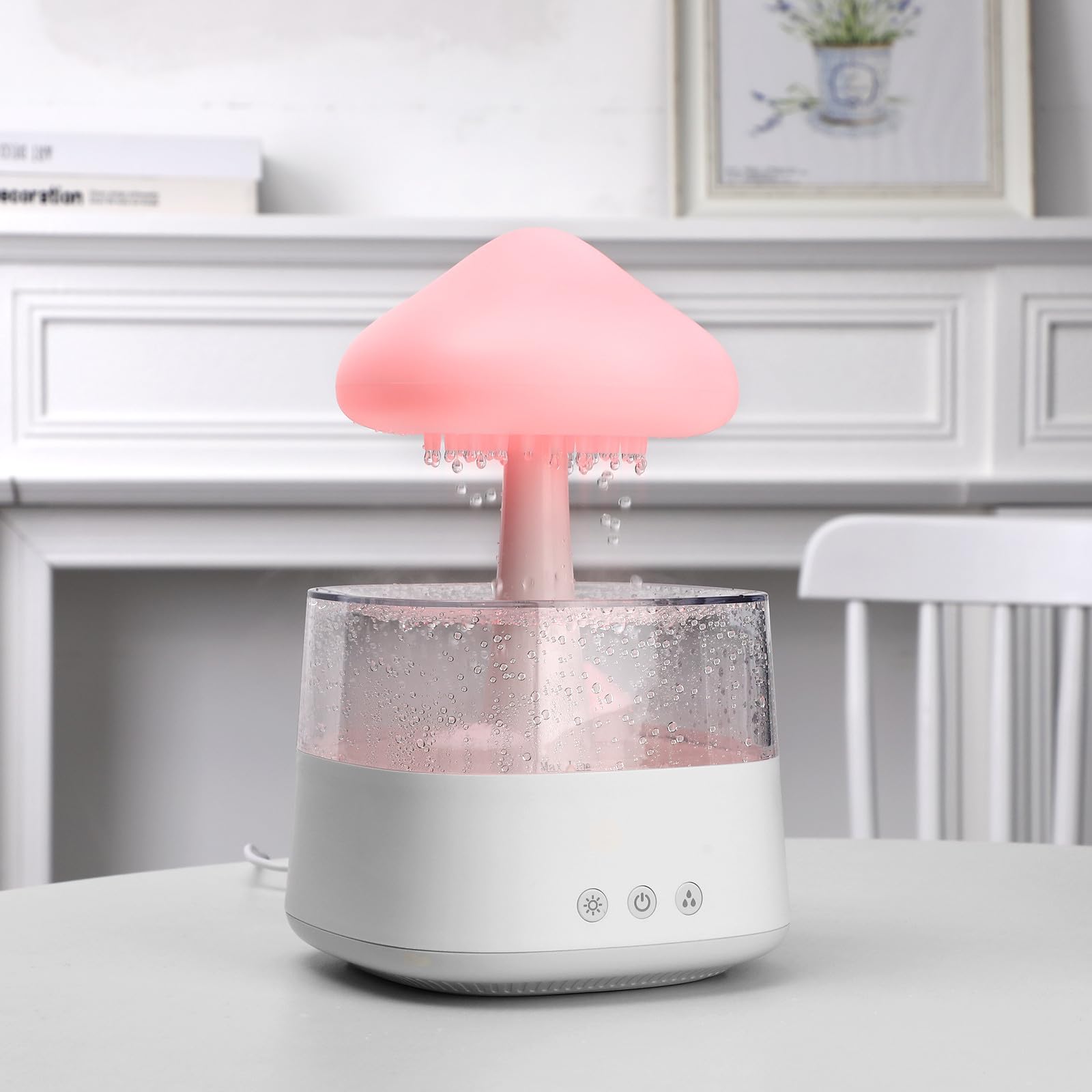 TOYANDONA Diffuseur Humidificateur D'huiles Essentielles de Nuage Blanc 450ml Lumière de Nuit LED et Alimentation Usb-c pour Chambre Décorative