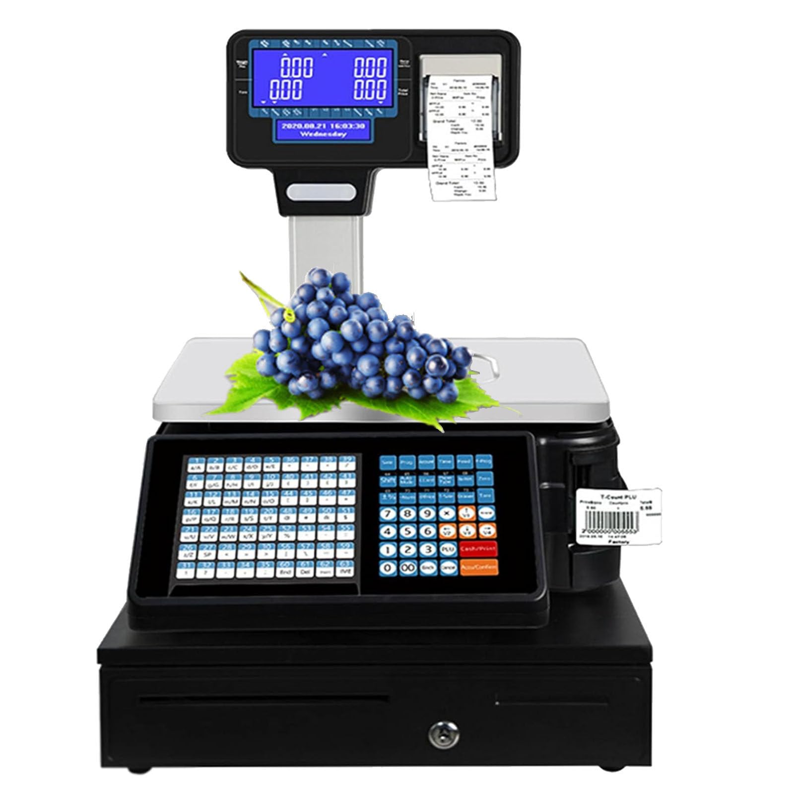 SaryEdge Commercial Price Label Printing Scale,Dual Display Electronic Price Computing Scale for Food,Meat,Delicatessen,Fruit Market,A,A