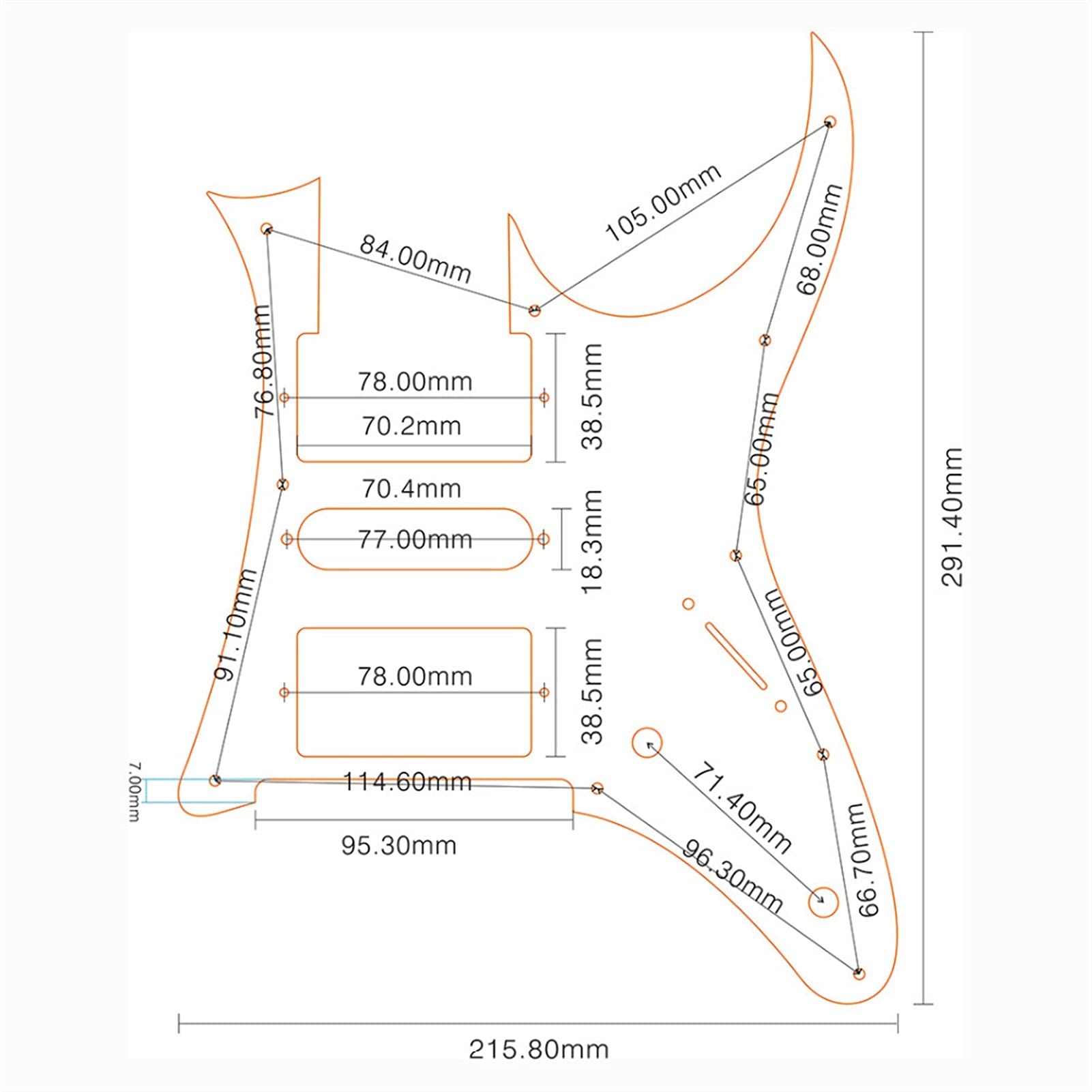 Alljita Guitar Guard Plate Electric Guitar Parts- for Guitar Pickguard Humbucker HSH Pickup Scratch Plate, Many Color (4 Ply White Pearl)