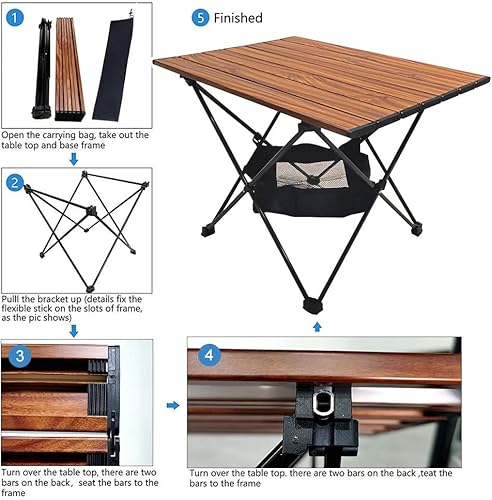 Miniatura 7 de ZSEDP - Mini mesa plegable portátil ultraligera con aleación de aluminio para campamento pesca viajes y senderismo