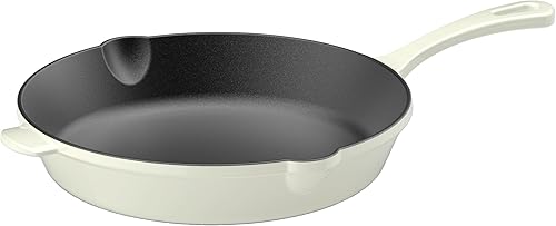 Cuisinart CI22-24CMT Chef's Classic - Sartén redonda de hierro fundido esmaltado, 10 pulgadas, color crema