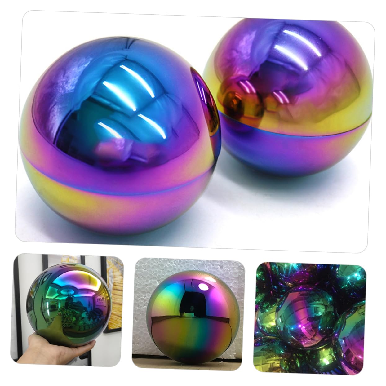 INOOMP 3pezzi Sfera Luminosa in Acciaio Inossidabile Decorazione Da Giardino Ornamento Riflettente Per Esterni Sfera Da Giardino Lucidata Aggiunge Tocco Moderno Casa e