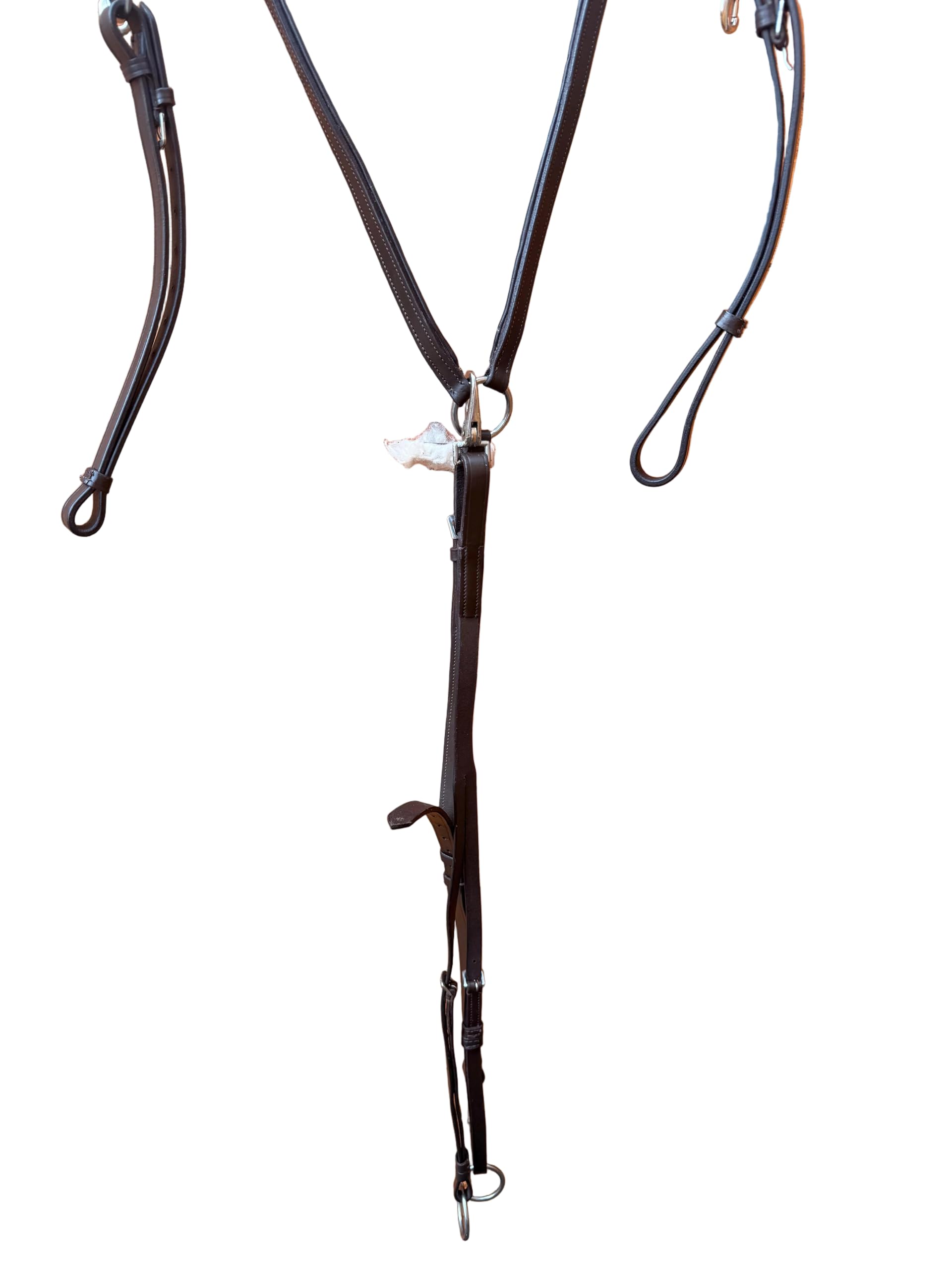 Vorderzeug aus Leder, 5-Punkt-Design, Martingal, mit Druckpolstern, passt voll bis Cob, Braun
