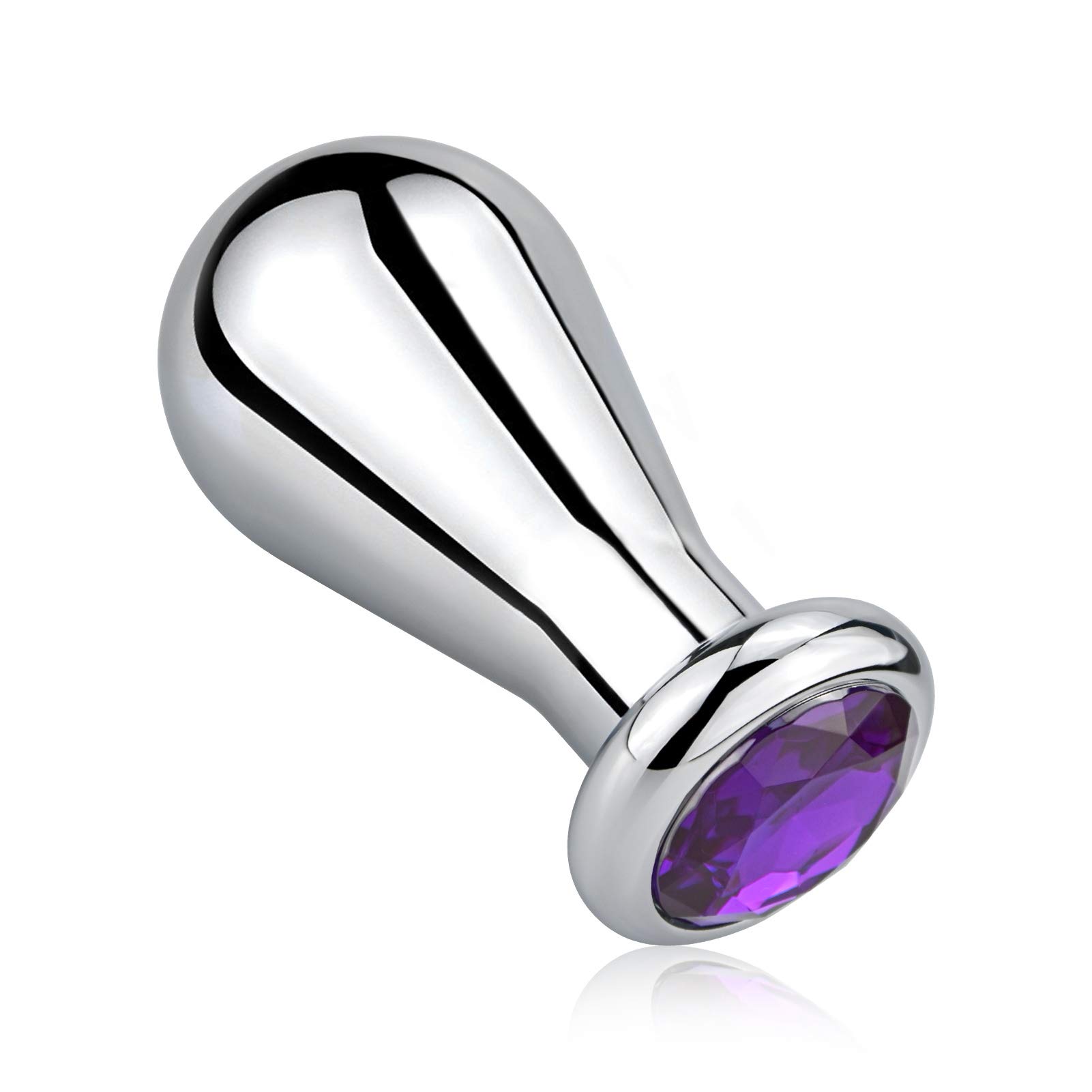 SXOVO Plug Anal Metal Plug Anales con Diamante Violeta Dilatador Anal tipo Bulbo Sexo Anal Butt Plug Juguetes Sexuales para Hombre Mujer Pareja (S)
