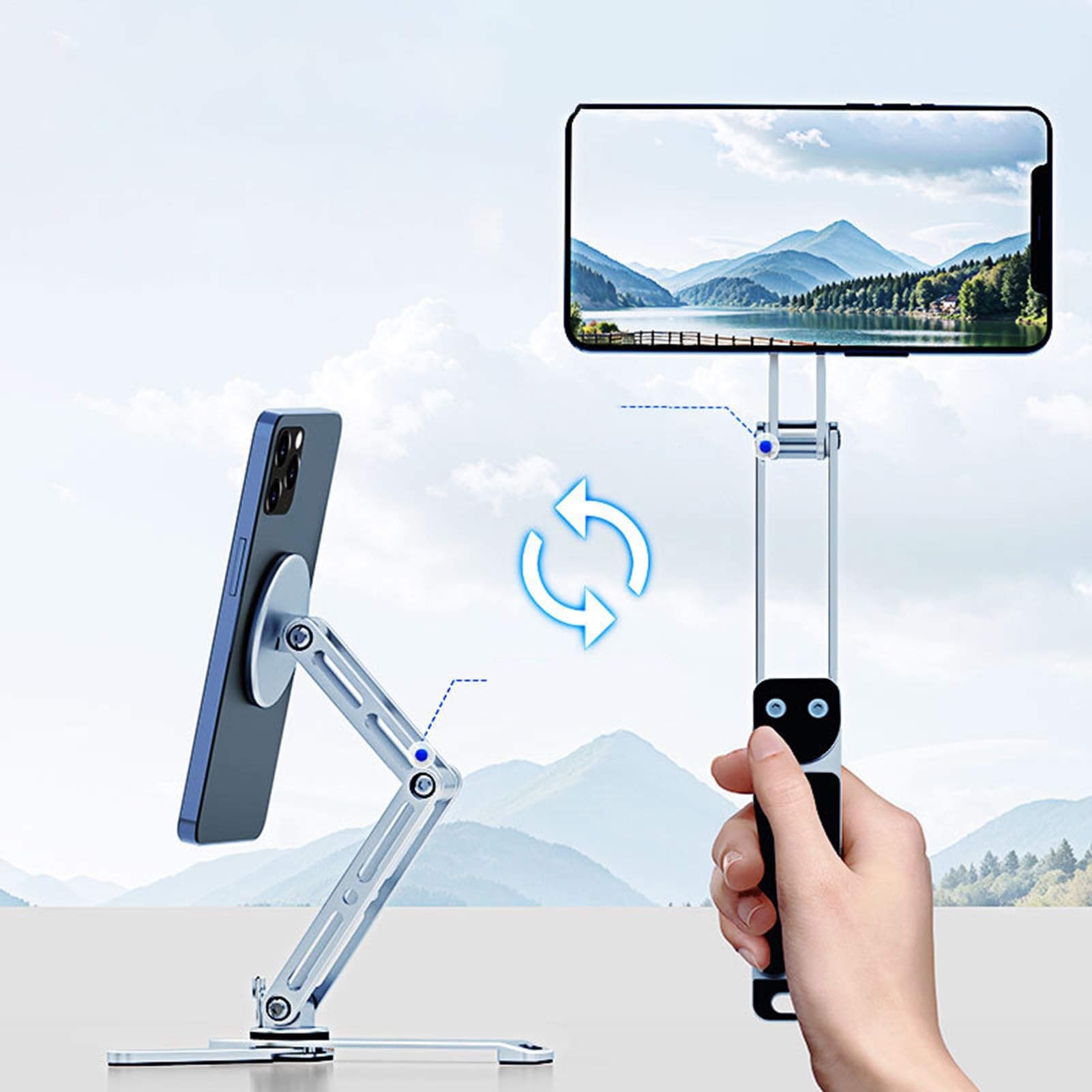 Soporte Giratorio Magnético Para Móvil Soporte Magnético Con Rotación 360 | Accesorios Para Automóvil Fotos Estudio Trabajo Oficina Casa Camping Viajes Diarios