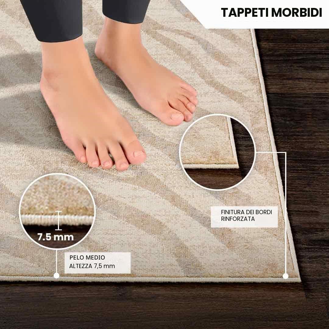 Livabliss Luanda Tappeto Salotto Moderno per Casa, Sala da Pranzo e Cucina Tappeto Geometrico Astratti Neutri Aztechi Stile Boho, leggera da Pulire, Ampio 80x220cm, Grigio Chiaro e Beige