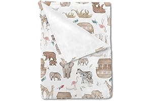 HawSkgFub Noah’s Ark Animal Religious Baby Blanket