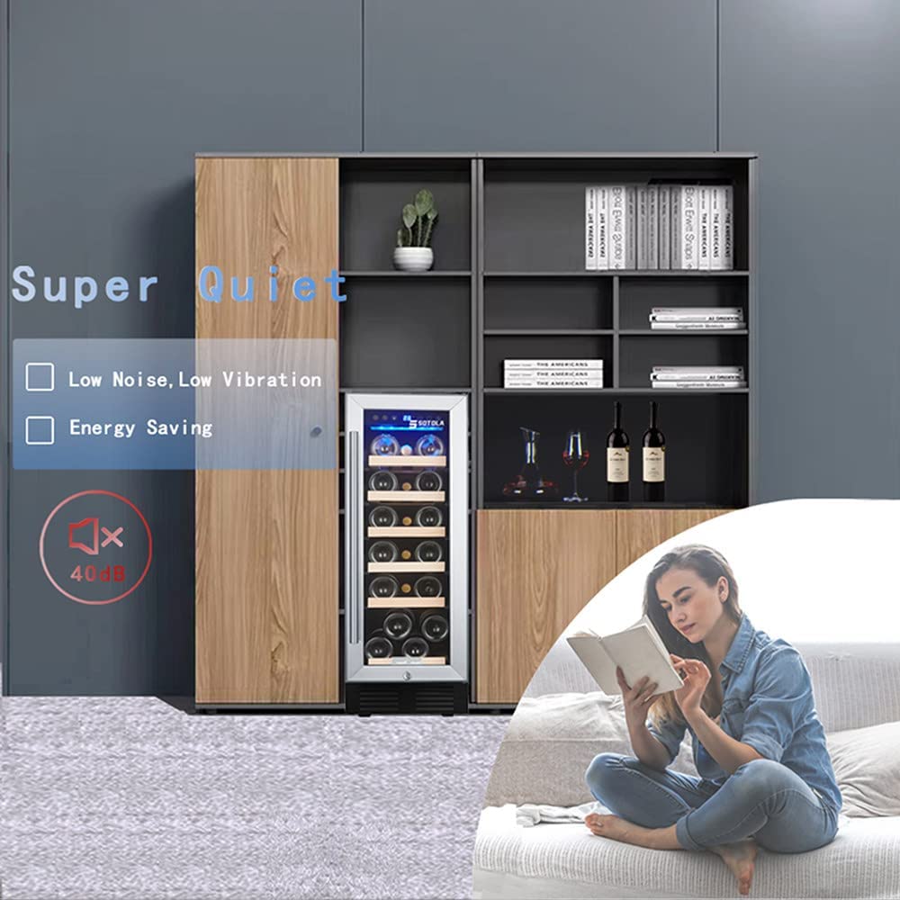 Ljlzxpbus 12 Inch Wine Cooler Refrigerators 19 Bottles Fast Cooling Low Noise No Fog Wine Fridge With Professional Compressor Stainless Steel,For Red,White,Champagne Or Sparkling Wine. on Fridge.com - View 6