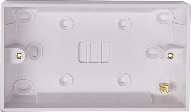 Schneider Electric Exclusive Square Edge White Moulded - Double Surface Pattress Box, 25mm Deep, GPAT2G25, White, Pack of 5