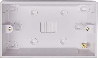 Schneider Electric Exclusive Square Edge White Moulded - Double Surface Pattress Box, 25mm Deep, GPAT2G25, White, Pack of 5