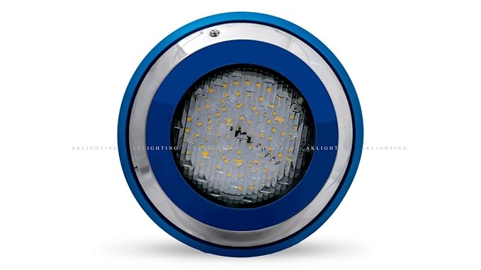 AK LIGHTING 12 WATT SS BLUE RIM SWIMMING POOL LIGHT | 9''DIA THICKNESS 40 MM | UNDER WATER WALL MOUNTED LIGHT (BLUE)