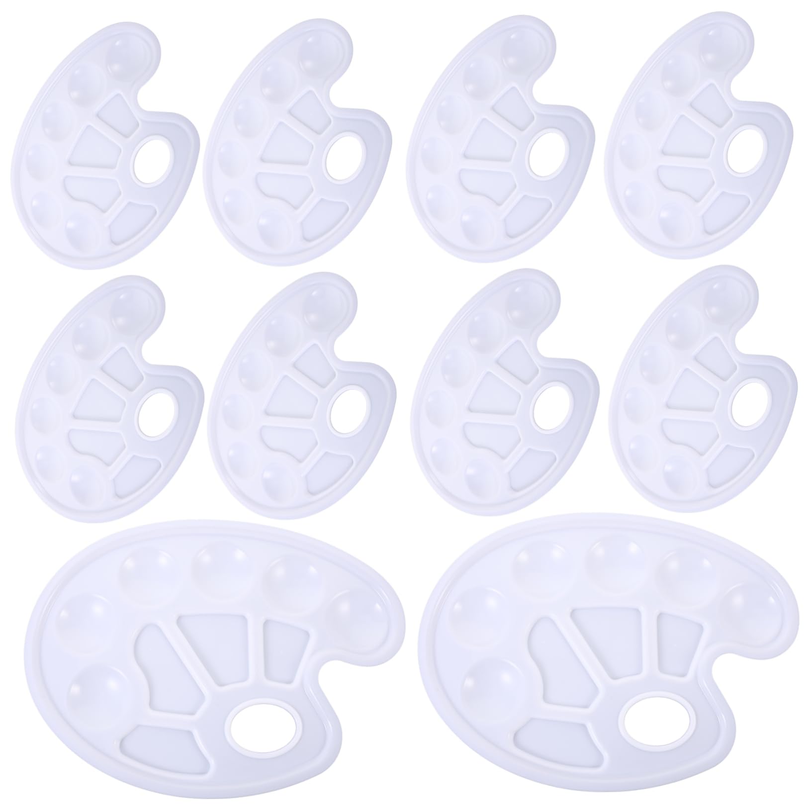 Tofficu 4 Ensembles Doublure De Bac À Peinture Palette Palettes De Bacs À Peinture Plateaux Boîte De Palette Vide Palette De Peinture À l'huile Plastique Blanche 10 Pièces * 4