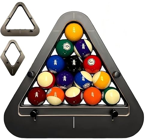 Image of WLYPE Precision-Engineered Professional Billiard Rack System,This Pool Ball Rack Eliminates Gaps with Its Adjustable Design Ideal for Tournaments and Pool Halls Perfect for 8Ball and 9Ball(8 Balls)
