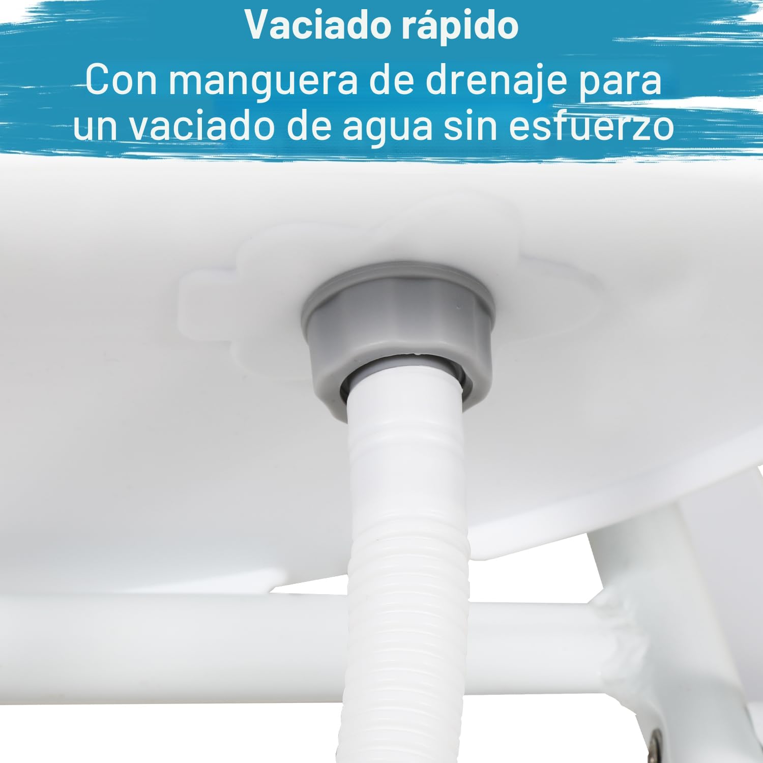 Ikodm Bañera para Bebé Plegable con Estructura, Alfombrilla, Desagüe y Soporte - Segura para Su Bebé