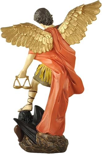 Miniatura 7 de Estatua de Arcángel de San Miguel de 11.61 pulgadas, hermosa estatua cristiana de San Miguel, Arcángel de Miguel derrotó a Lucifer pisotea demonio,