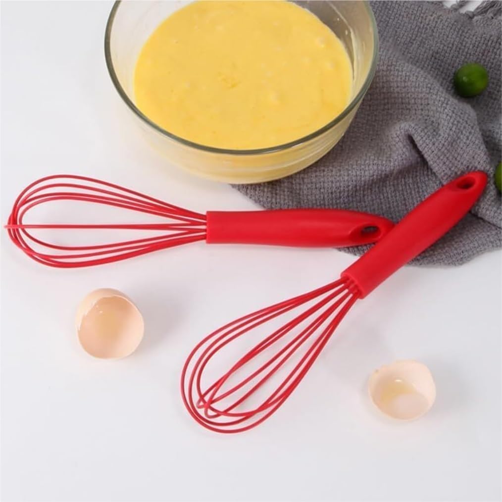 Varillas de Batir para Cocinar Batidor De Huevos Comercial De Silicona For Cocinar Batidor De Huevos De Café Manual Espumador De Leche Huevos, Espumar, Batir(Black,30x8cm)