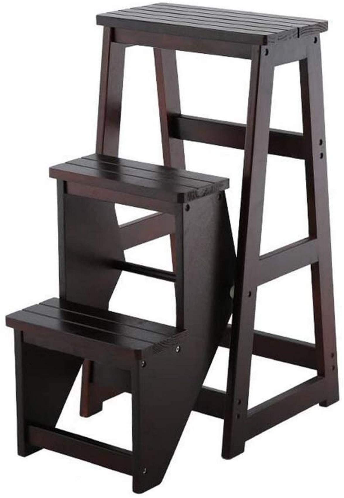 Escabeau en bois pliant et tabouret multifonctionnel en bois massif
