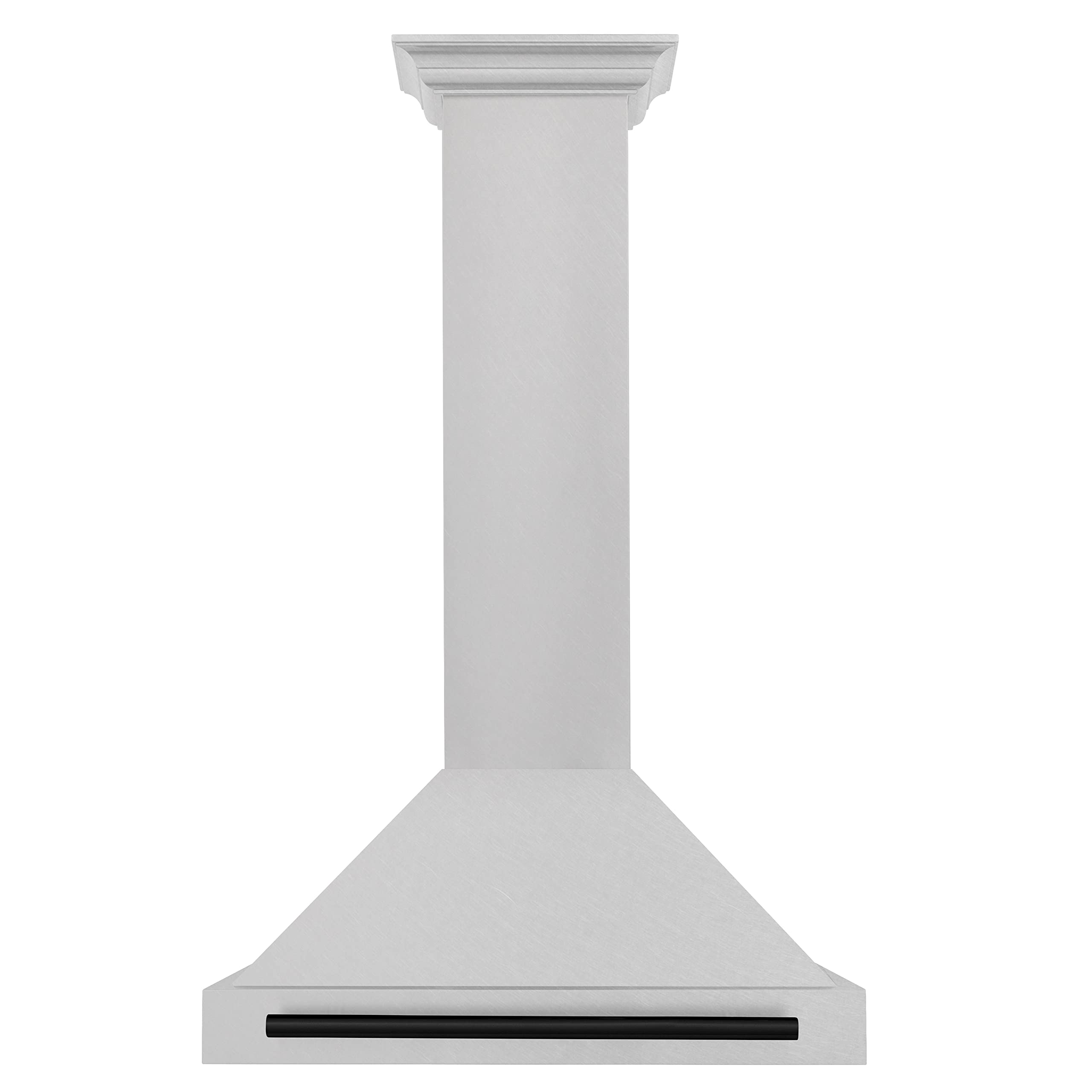 ZLINE Autograph Edition 30 in. Convertible Satin Stainless Steel Wall Mount Range Hood with Matte Black Handle KB4SNZ-30-MB