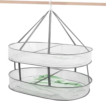 2Tier Clothes Drying Rack Foldable 31.5" Mesh Clothes Hanging Dryer