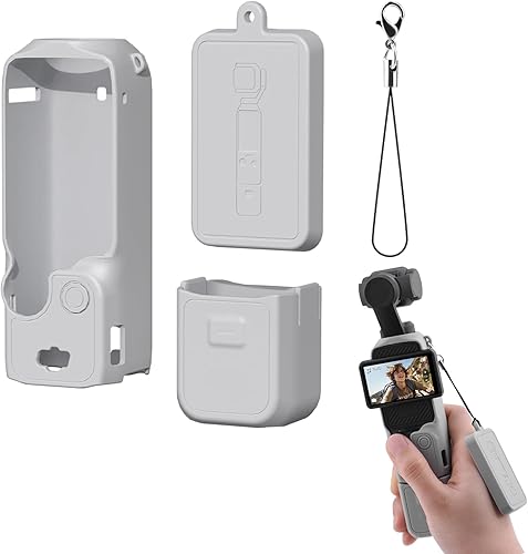 Funda protectora de silicona para DJI Osmo Pocket 3 Funda protectora de silicona Gimbal de mano Accesorios para cámara de acción (gris)