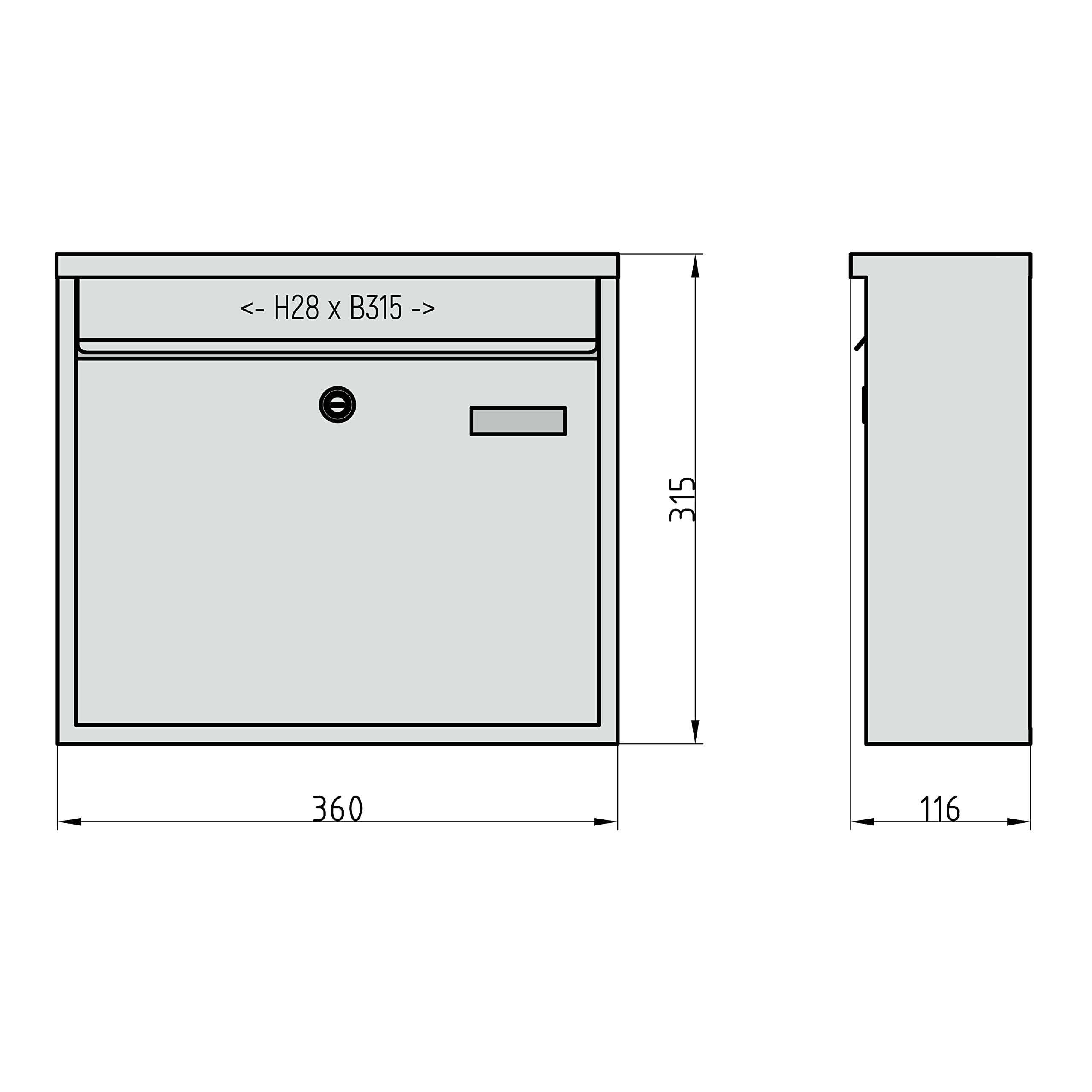 BASI Briefkasten 4er Set | Wandbriefkasten aus Stahl | Farbe Anthrazit Matt | mit Namensschild | Zylinderschloss mit 2 Schlüssel | inkl. Befestigungsmaterial | Briefkastenanlage | 4 Stück