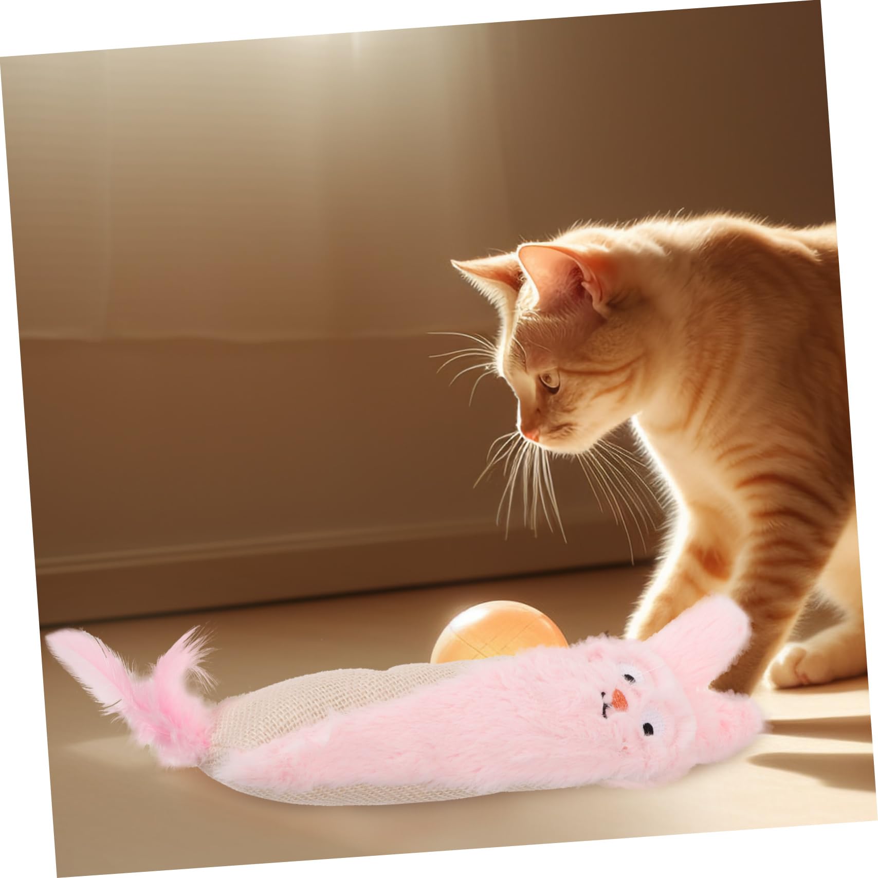 Toddmomy d'herbe à Chat De De Chat De Voiture pour Chat Herbe à Chat Drôle Chat pour Chats D'intérieur Trousse pour Chat Jouets Rose Peluche