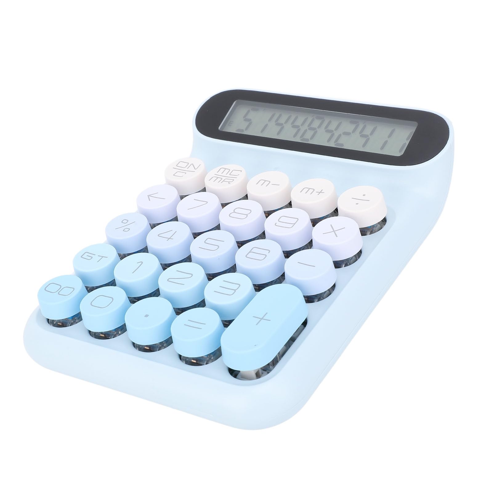 Zunate Calcolatrice da Tavolo con Cuscinetti Antiscivolo e Schermo LCD Ergonomico da 15° per Uso Aziendale e Domestico (BLUE)
