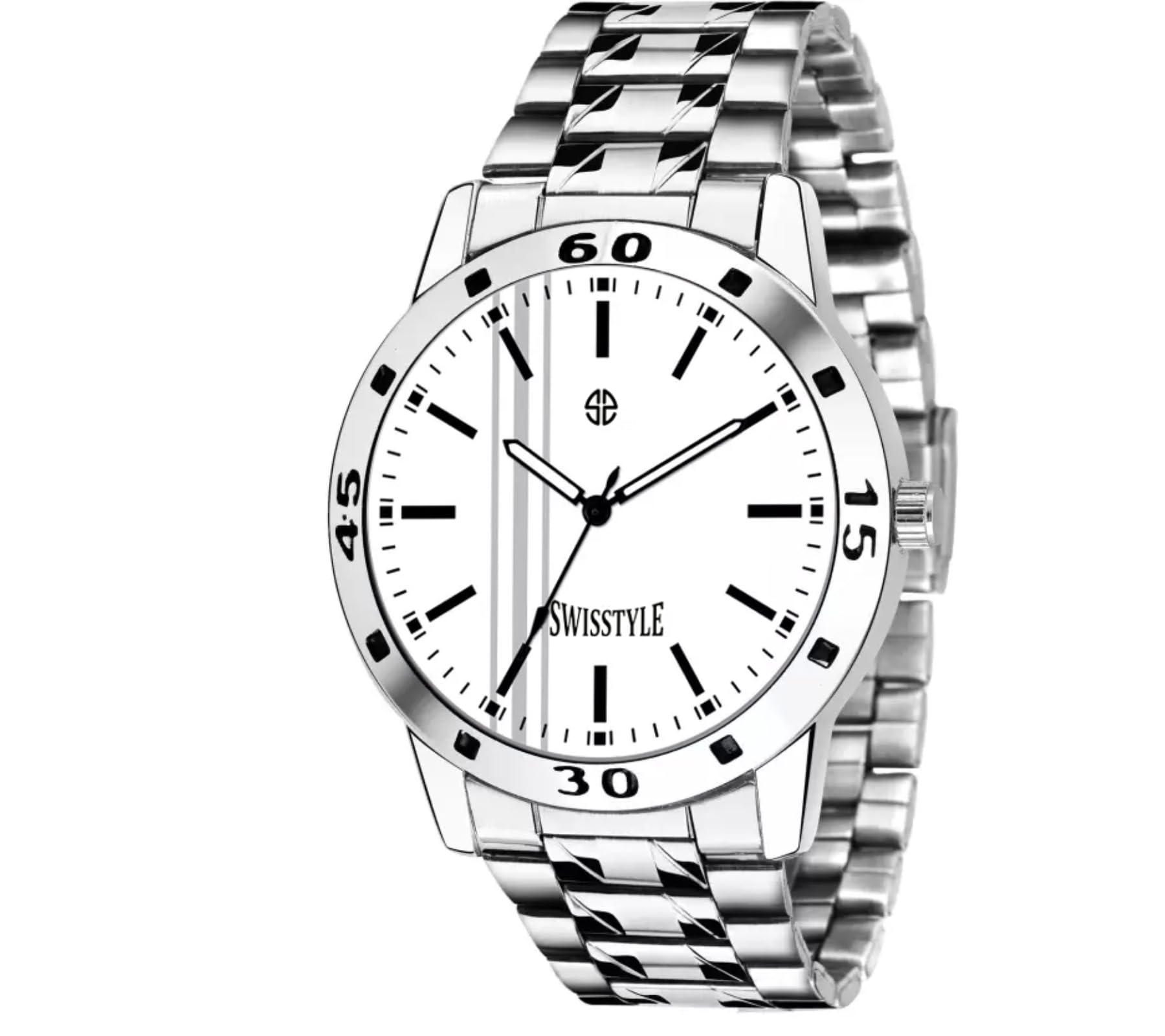 SWISSTYLE Analog Dial Stainless Steel Watch For Men (White) (B0CTKRFBC8) Amazon Price History, Amazon Price Tracker