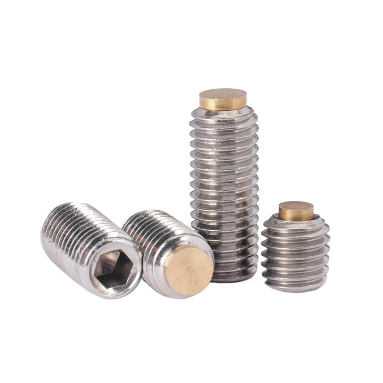 10 Pz M5 304 Acciaio Inossidabile Ottone Punta Cane Punto Grub Convesso Bullone Senza Testa Vite A Esagono Incassato(40mm,M5x2.5x1.2-10pcs)