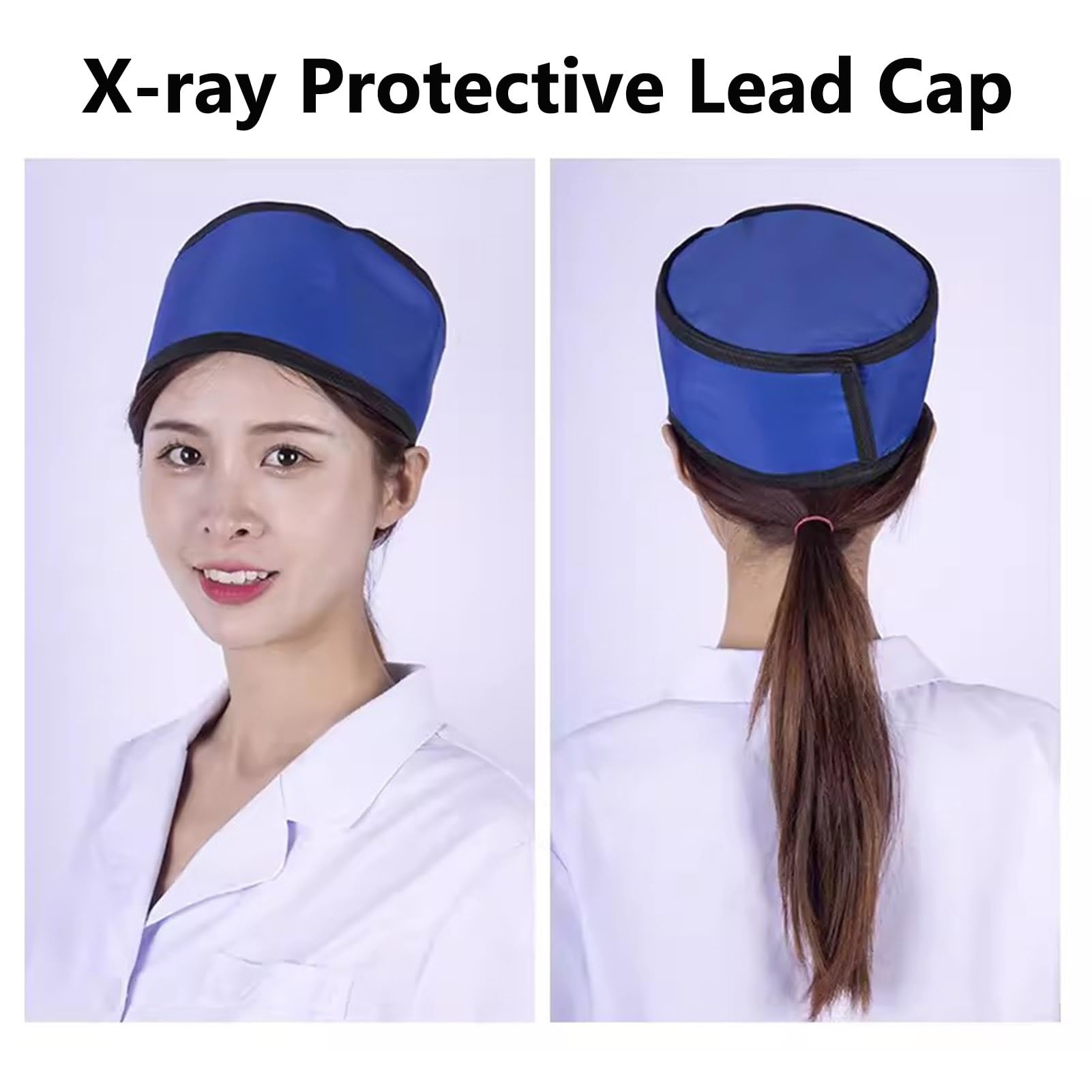 Delantal de Plomo Gorra Protectora De Rayos X Azul/Rojo/Amarillo, Sombrero Protector De Rayos X con Protección contra Radiación para Sanatorio De Hospital Dental para Mascotas(Blue,0.35 mmpb)