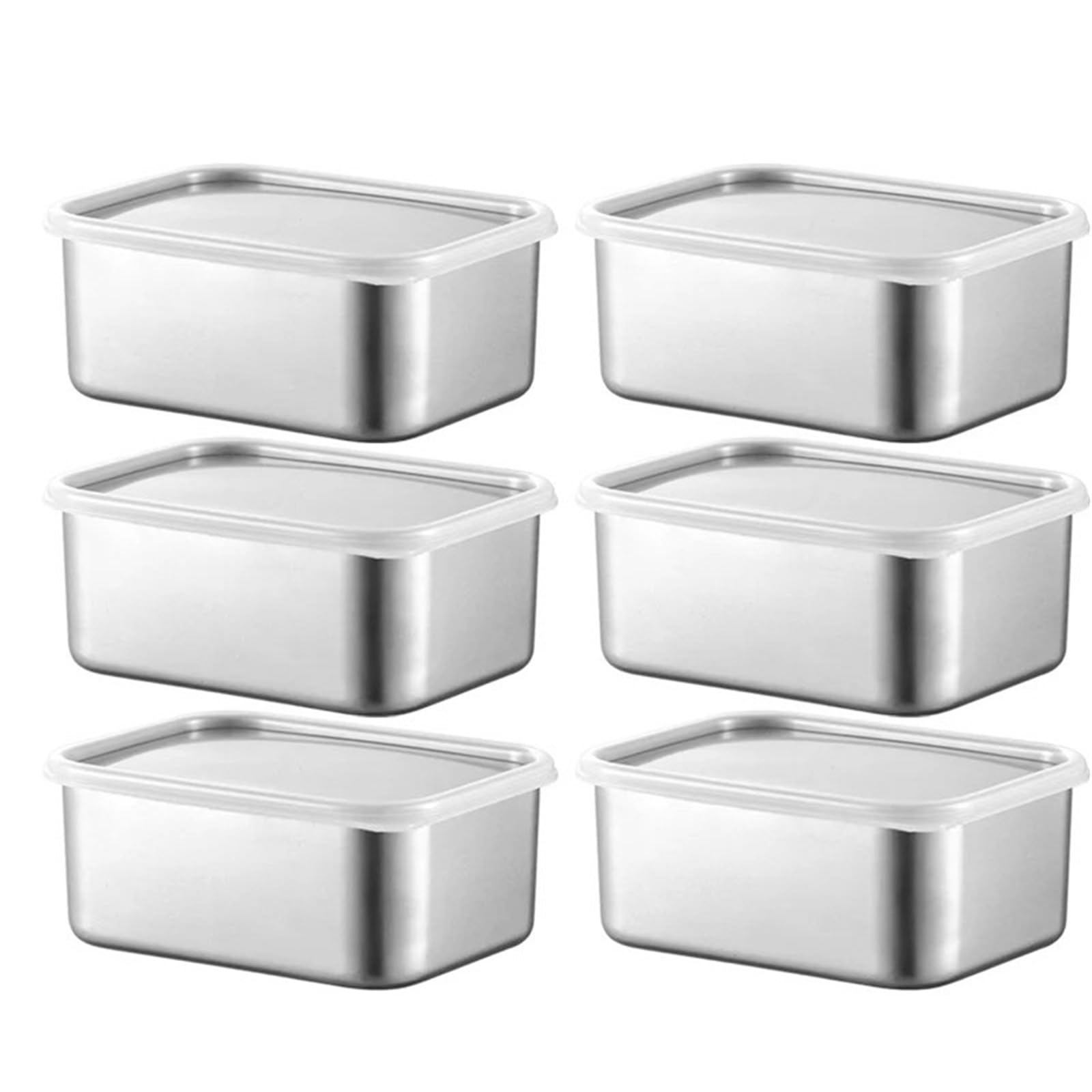Contenedor De Conservación Alimentos Frescos Acero Inoxidable 6 Piezas Para Cocina