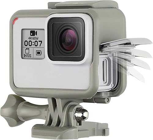 SOONSUN Carcasa De Montaje De Marco Para GoPro Hero 5 6 7 Negro Blanco Plata Hero 2018 Cámaras Carcasa Protectora Con Hebilla Y Tornillo, Todas Las