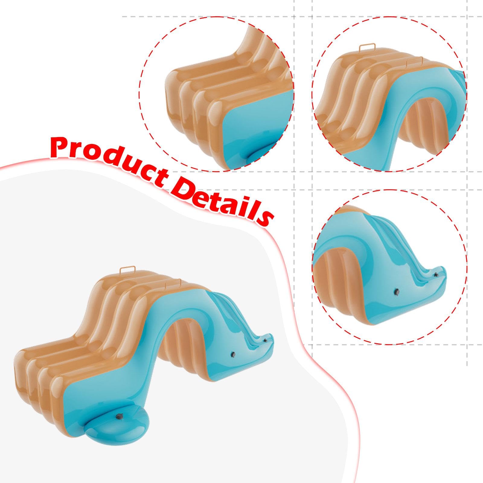 Tobogán Inflable portátil de PVC, Ideal para Juegos en el Patio y, Verde Y Naranja