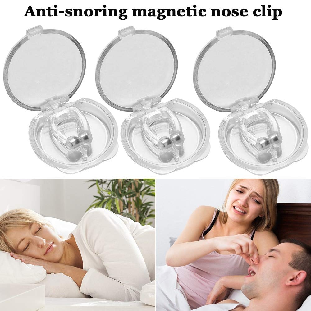 1/3PCS Silicone Magnetic Anti Snore Stop Snoring Nose Clip Sleep Tray Aid w/Case Personal Health Beauty Care Products 3