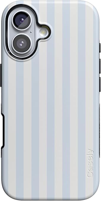 Casely iPhone 17 Case | Blue Stripes | Sunday Best | Bold Protective Design | Compatible with MagSafe