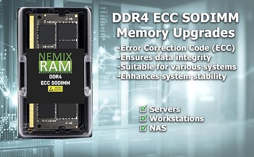 Nemix Ram 32Gb (2X16Gb) Ddr4 2666Mhz Pc4-21300 2Rx8 1.2V 260-Pin Ecc Unbuffered Sodimm Nas Memory Kit Compatible With Synology D4Ecso-2666-16G thumb #3