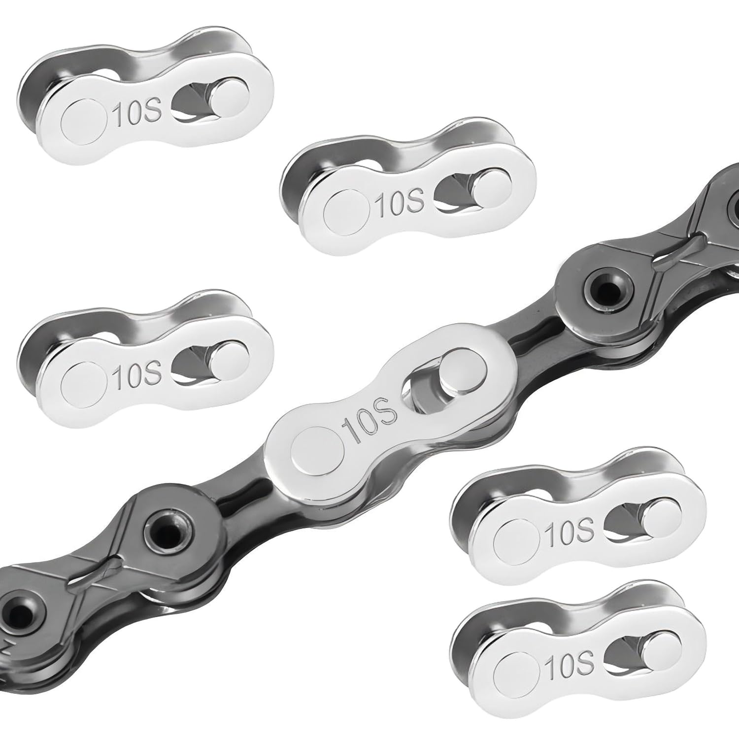 Qrity 5 Pairs Bike Chain Links, Bicycle Chain Link Connector, 10 Speed Chains for Mountain Bikes, Road Bikes