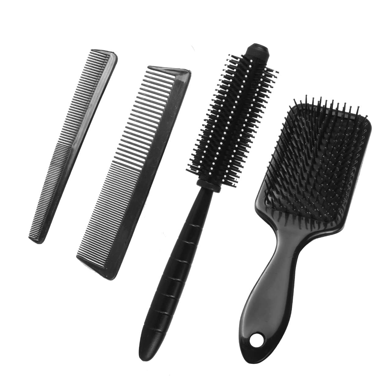 MAYU 4 PCS Hair Stylists Professional Styling Comb Set Variety Pack Great for All Hair Types & Styles Paddle and Round Hair Brush Straightener For Women/Men, Dressing Comb for women-image-5