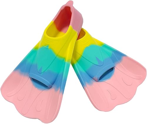 Miniatura 5 de Aletas de natación para niños, aletas cortas de natación para natación, aletas juveniles, aletas de entrenamiento de natación para niños, niñas,