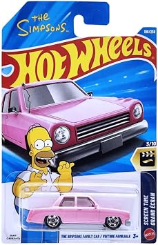 Hot Wheels The Simpsons Family Car [Pink] Screen Time 3/10, 108/250-164 Scale Diecast Toy Vehicle