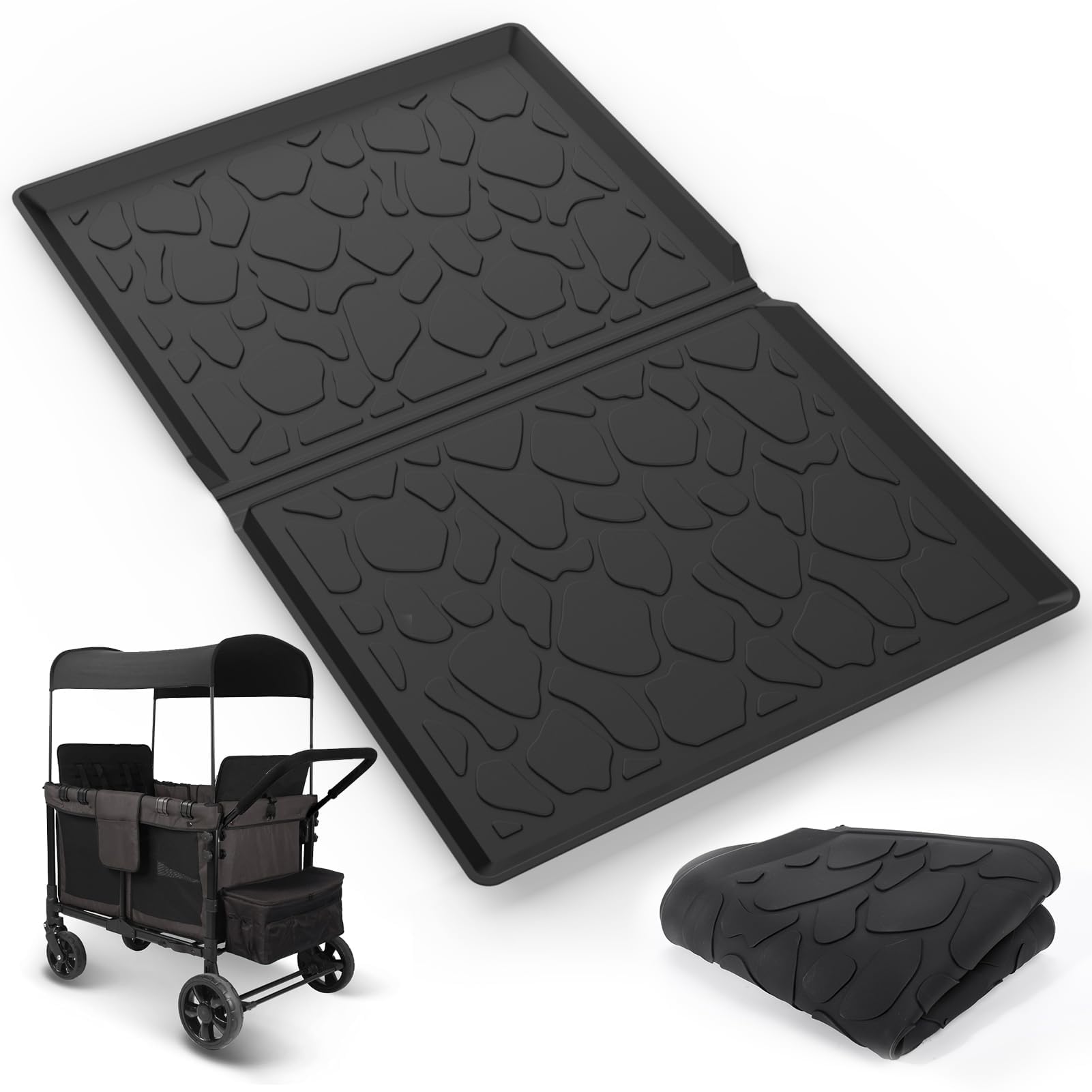 Silicone Mat for Wonderfold Wagon W4,Luxe Accessories for Wonderfold Stroller to Protect Wagon from Sand, Dirt, and Water,Easy Clean (W2)