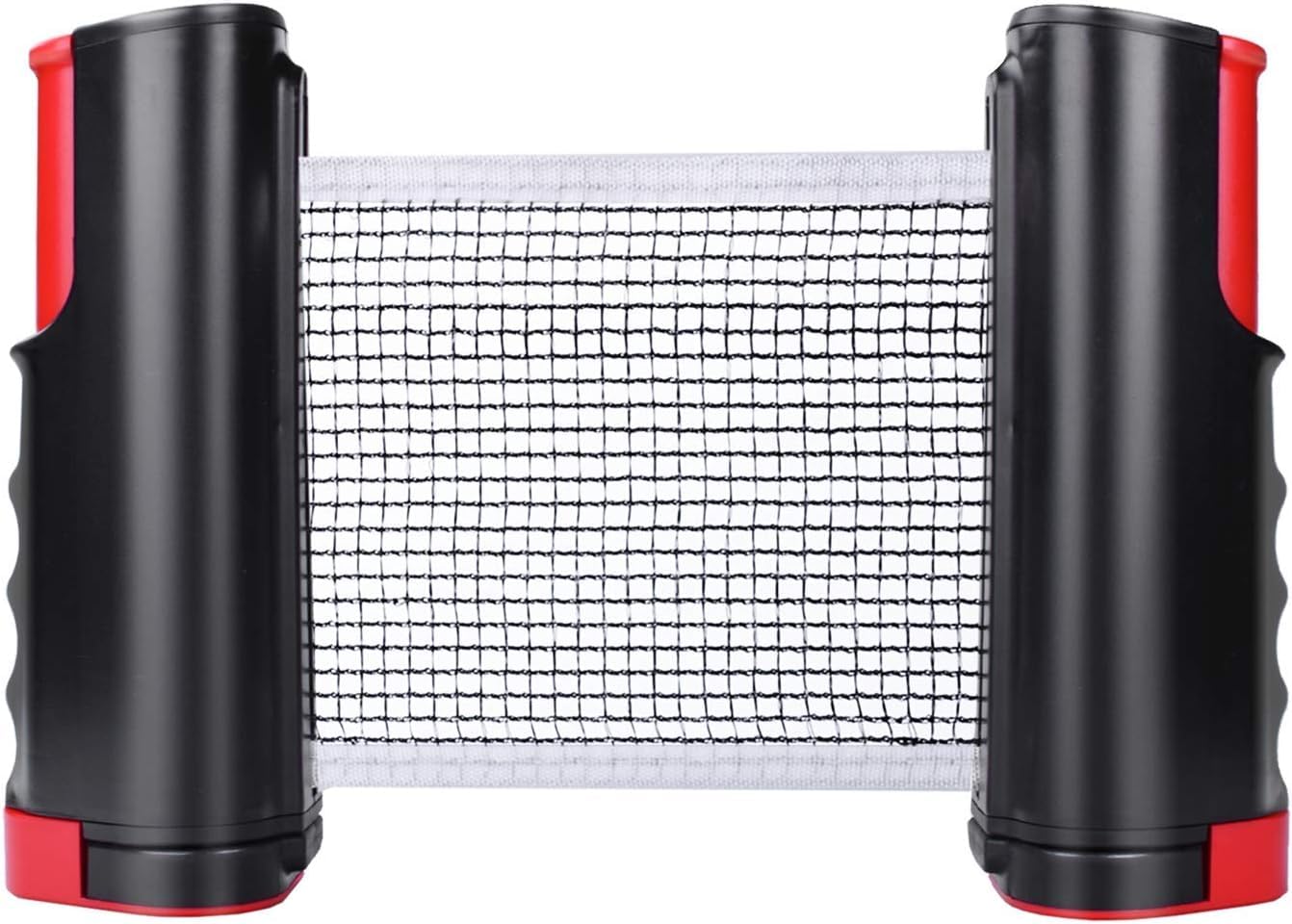 Red de ping pong retráctil portátil Sportout para mesa de ping pong, escritorio, cocina o comedor, negro/rojo