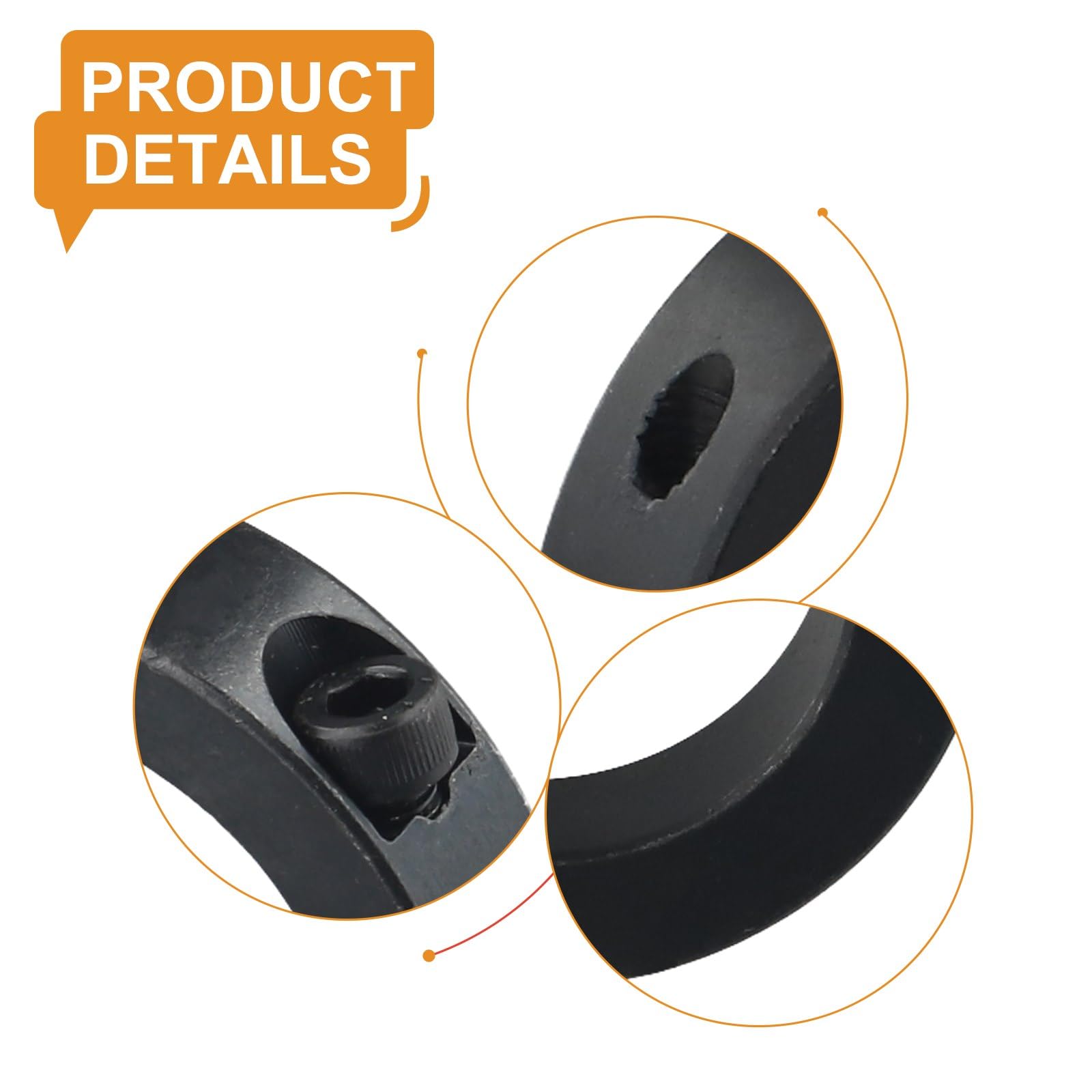 Anello Di Fissaggio In Acciaio Nero - Collare A Morsetto Doppio Da 10mm A 40mm Per Alberi Meccanici - Foto 6