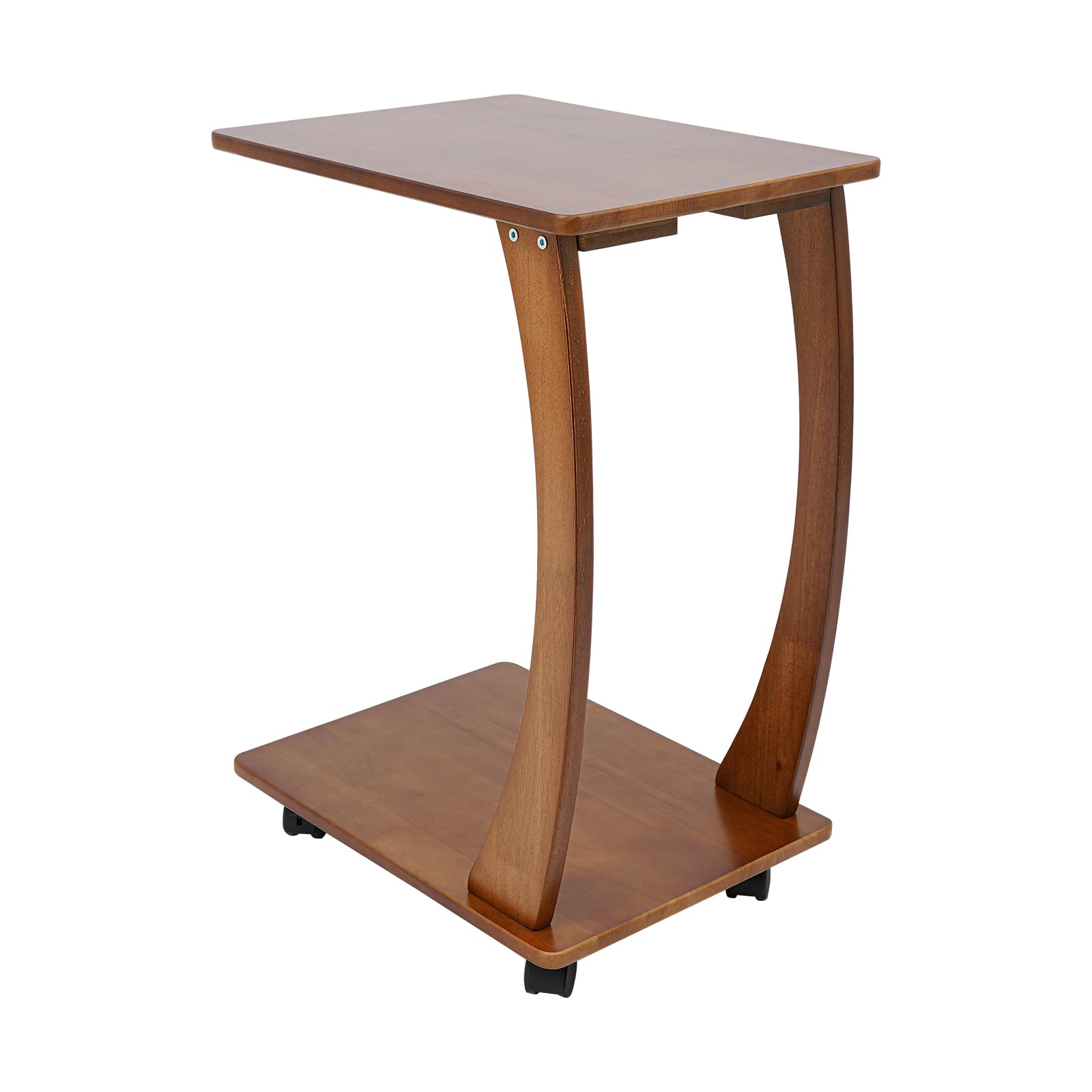 Mesa Auxiliar Forma C con Ruedas (2 con Freno), de Madera
